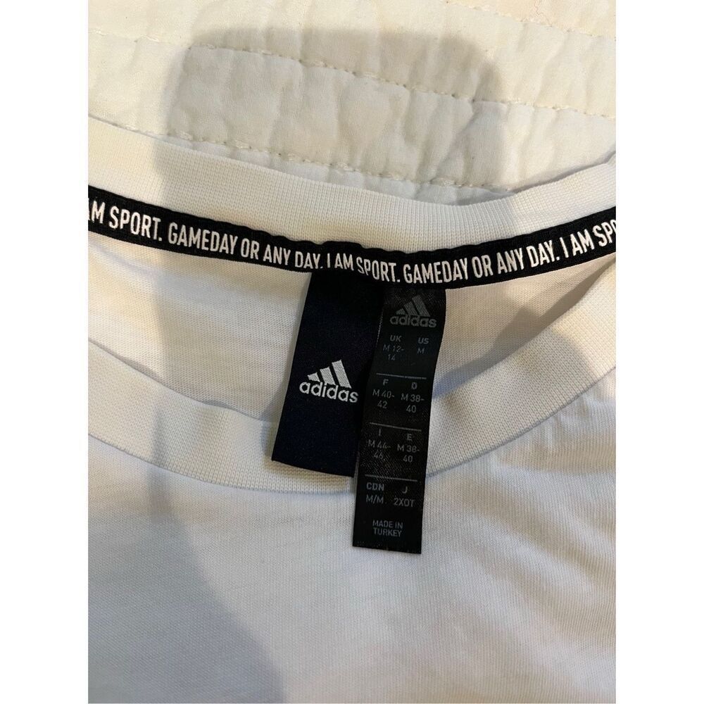 Adidas white sleeveless tank top with black large logo - M - Picture 4 of 7